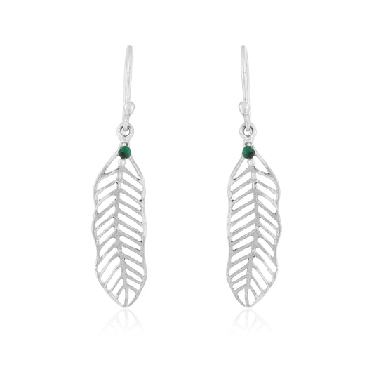 Let Leaf Earrings| Malachite