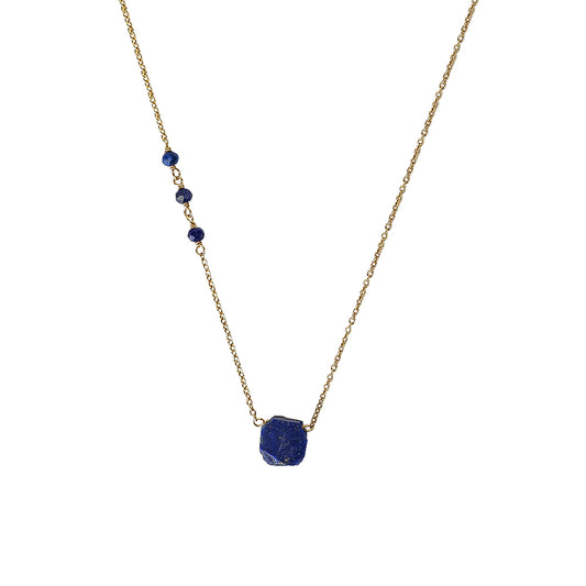 Seaside Necklace | Lapis| Gold – Plated