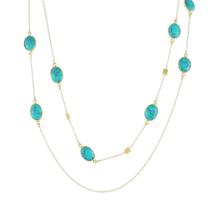 Sophia Necklace | Turquoise | Gold – Plated