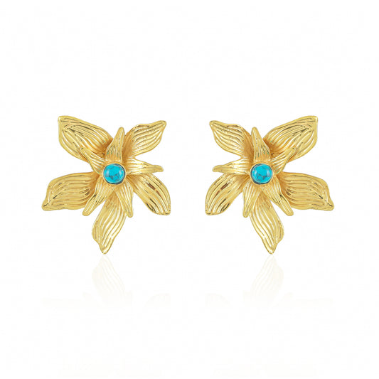 Ivy Earrings| Turquoise | Gold – Plated