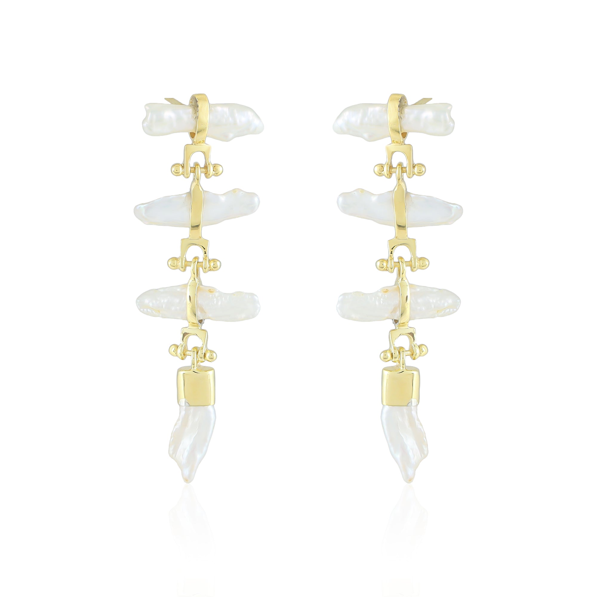 Greta Earrings | Pearl | Gold – Plated