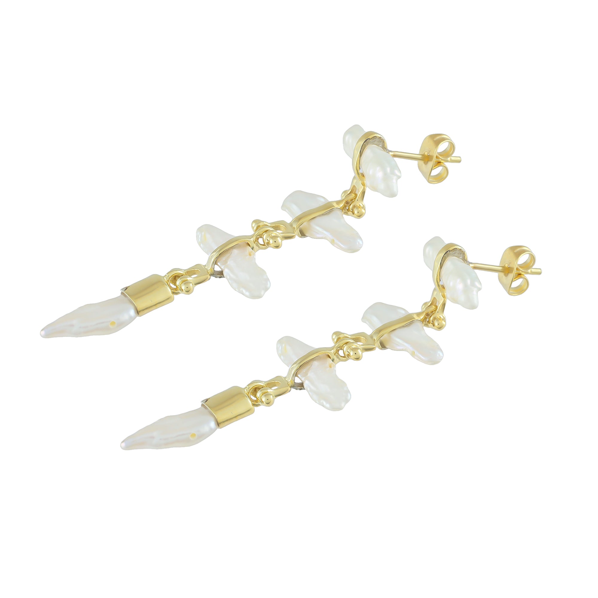 Greta Earrings | Pearl | Gold – Plated