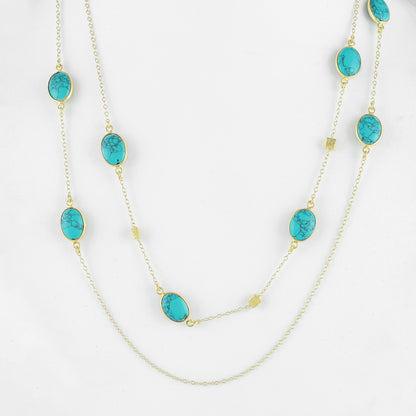 Sophia Necklace | Turquoise | Gold – Plated