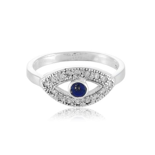 Evil Eye Ring | Lapis Lazuli | Cubic Zirconia