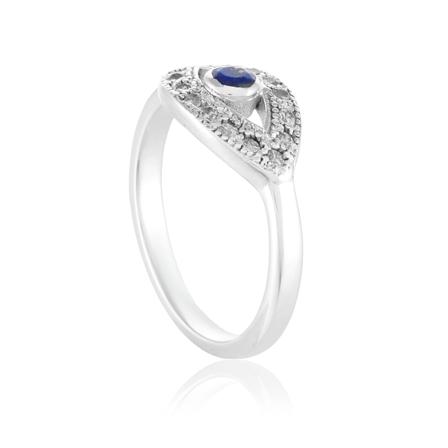 Evil Eye Ring | Lapis Lazuli | Cubic Zirconia