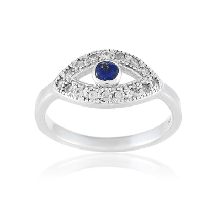 Evil Eye Ring | Lapis Lazuli | Cubic Zirconia