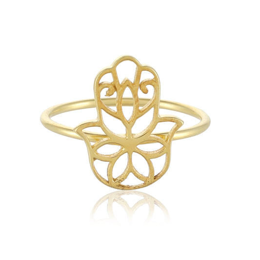 Hand of Hamsa Ring | Gold – Plated