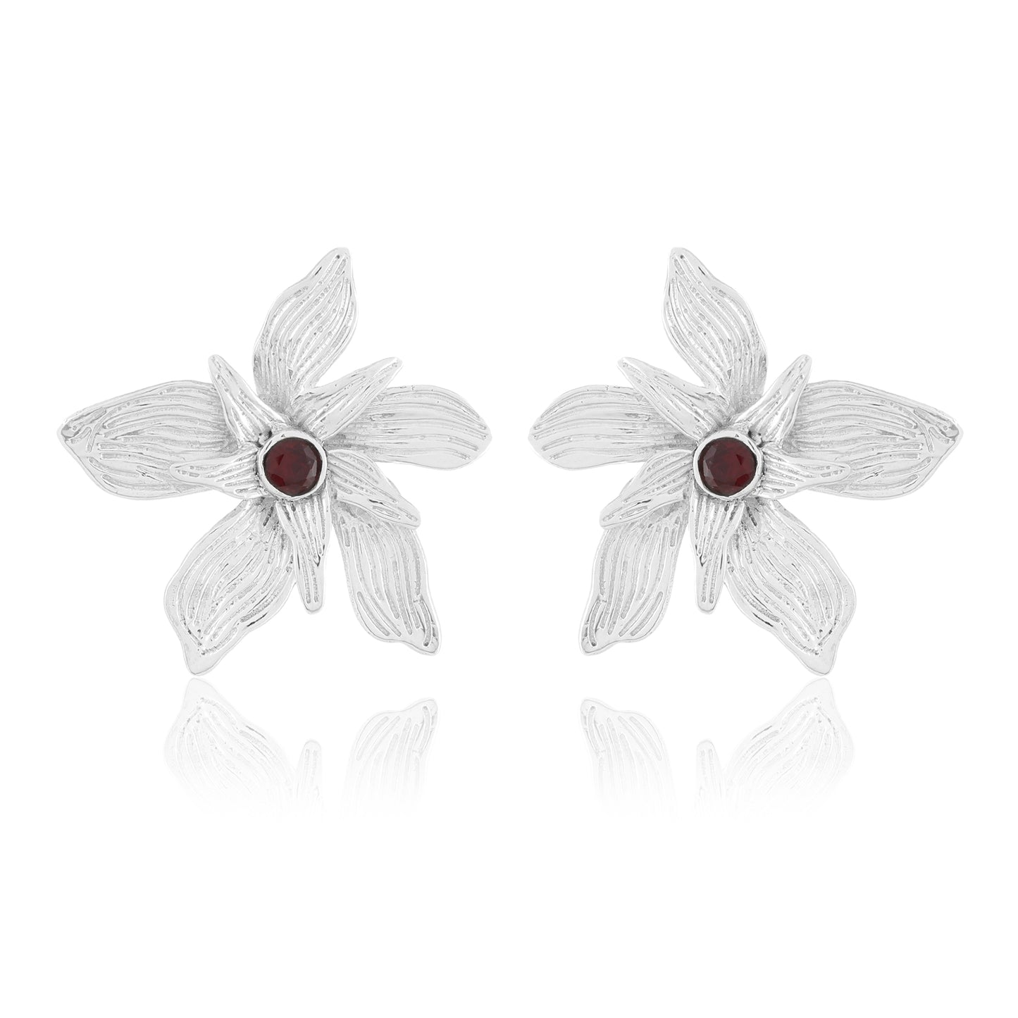 Gaia Earrings | Garnet and Pearl