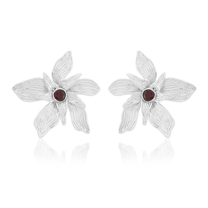 Gaia Earrings | Garnet and Pearl