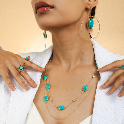 Sophia Necklace | Turquoise | Gold – Plated