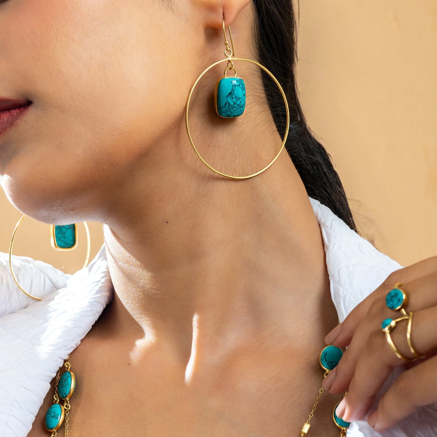 Sophia Earrings | Turquoise | Gold – Plated