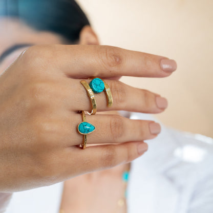 Pear  Turquoise Ring