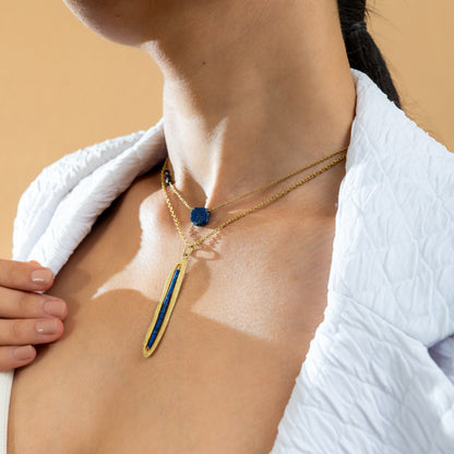 Seaside Necklace | Lapis| Gold – Plated